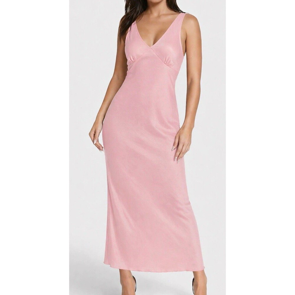 Bebe Y2K rose pink maxi slip dress XL lingerie style 90’s coquette